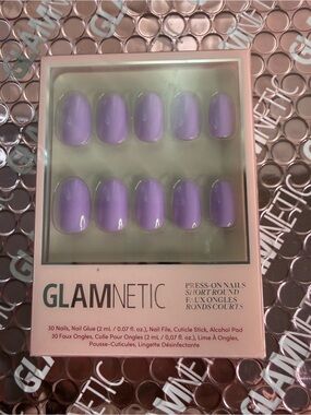 Glamnetic Short Round Purple Press-On Nails (30 Pack)